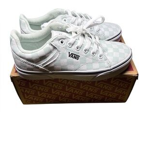 Vans Mint and White Checkered Sneakers